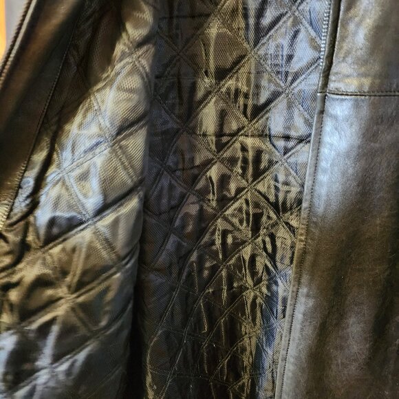 Men's 2XLT R&O By Reilly Olmes Full Zip Black Leather Bomber Jacket/Coat - Picture 10 of 12